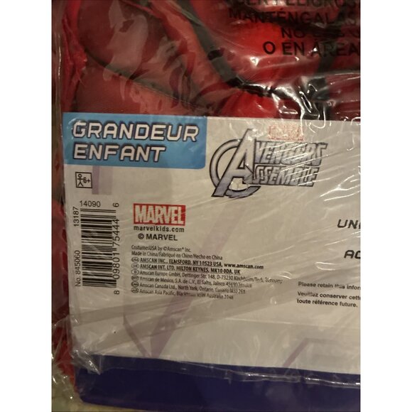 Marvel Avengers Iron Man Muscle Shirt Boys One Size 6+ Superhero Costume Top - Picture 7 of 7